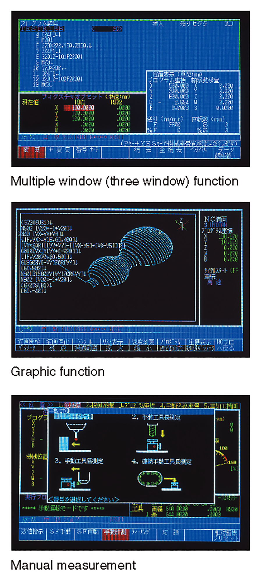 Full screen editing function helps to easily create a part program.