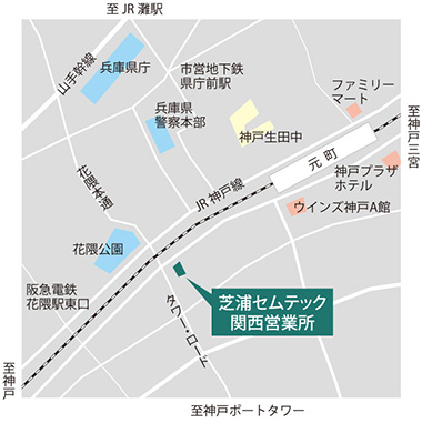 関西営業所の地図